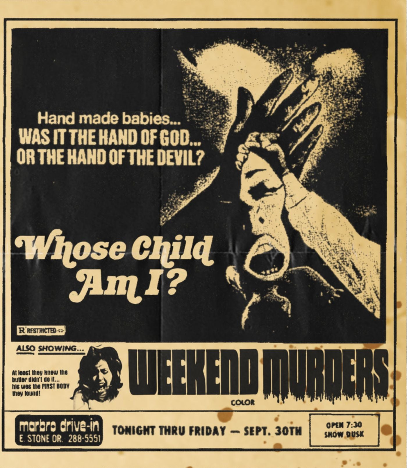 Whose Child Am I? + Weekend Murders (Drive-in Double Feature #18) (Blu-ray)