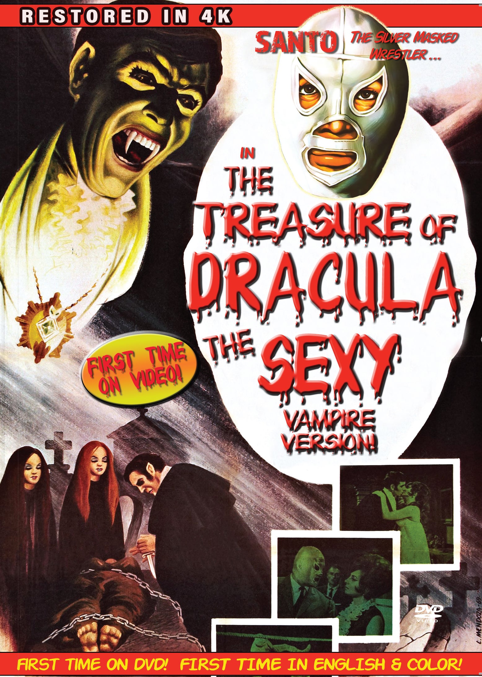 Santo In The Treasure Of Dracula: The Sexy Vampire Version 4k Resoration (In Color) (DVD) 1