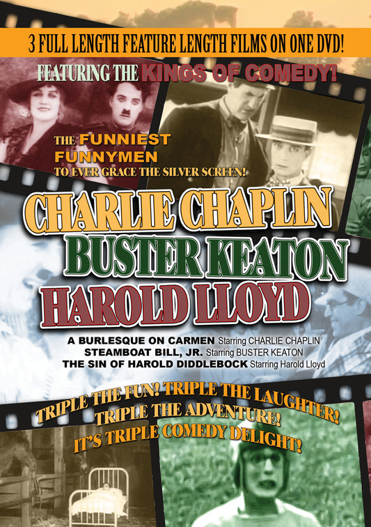 Charlie Chaplin/Buster Keaton/Harold Lloyd Triple Feature: A Burlesque On Carmen, Steamboat Bill, Jr. And The Sin Of Harold Diddlebock (DVD)